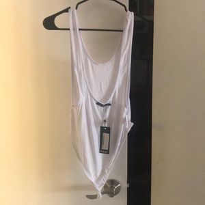 White Scoop Neck Bodysuit